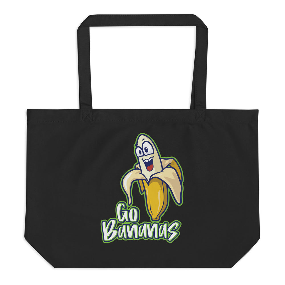 Large organic tote bag Go Bananas