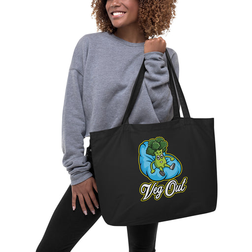 Large Organic Tote Bag Broccoli Vegging