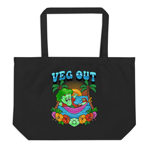 Large Organic Tote Bag Broccoli Sunset