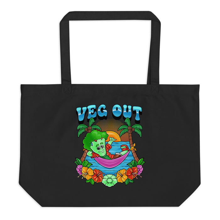 Large Organic Tote Bag Broccoli Sunset