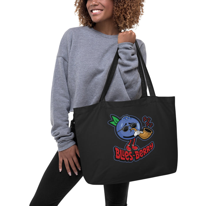 Large Organic Tote Bag Blues-Berry