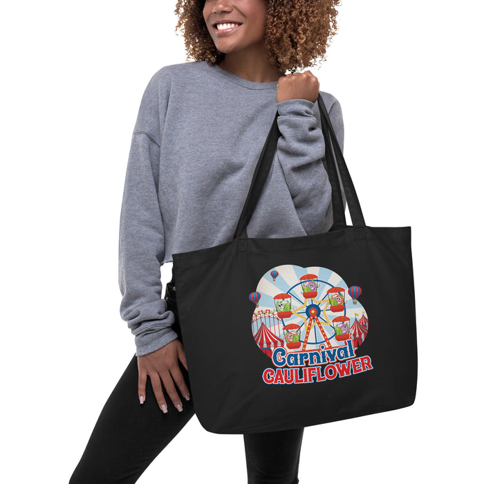 Large Organic Tote Bag Carnival Cauliflower