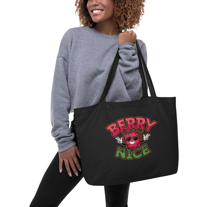 Large Organic Tote Bag Berry Nice